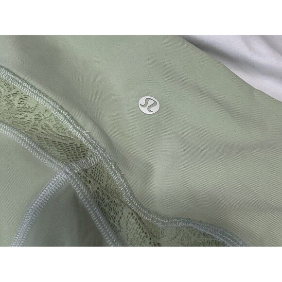 Lululemon Wunder Under Crop 21" Lace Green Size 8 - Picture 3 of 5